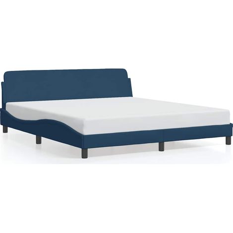 Maison Exclusive - Cadre de lit avec tête de lit Dover bleu 180x200cm tissu (1/5)