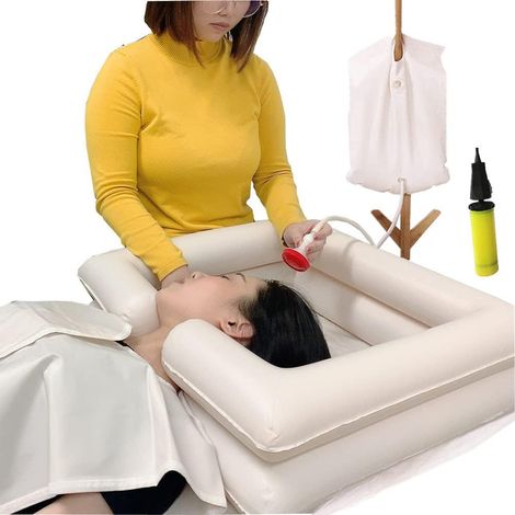 Bassin À Shampooing Gonflable - Pour Lavage Des Cheveux Au Lit - Pour Personnes Âgées, Handicapées Ou Alitées - Capacité 7 L - Lot De 5 (1/5)