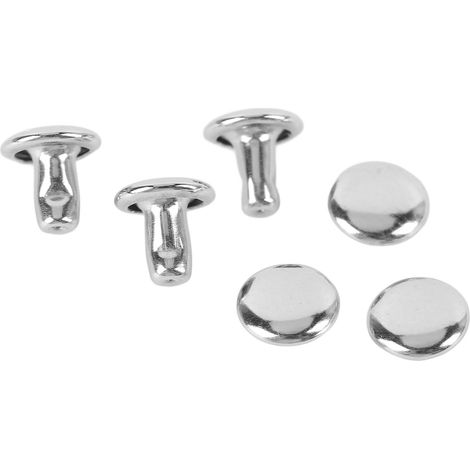500 jeux de rivets à double tête 6x6 mm en acier inoxydable pour la maroquinerie et le vêtement (1/5)