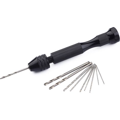 Pin Vise - Tournevis Manuel à Mandrin Réglable en Acier Trempé - Pour Maquettes Bijoux et Loisirs Créatifs - 20 Forets 0 5 à 2 mm (1/5)
