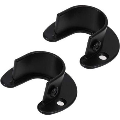 2 pièces support de tringle à vêtements mural, support de tringle à rideau, douille de tringle à rideau de douche pour tringle à vêtements de 1,26 "de diamètre (1/5)