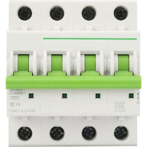 TOMC7-63 4P C Typ 6KA Miniatur-Leistungsschalter Leckstromschutz-Luftschalter (20A)