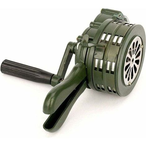 Handkurbelhorn Tragbare Sirene 110 dB Manuell betriebener Metallalarm Luftangriff Notfall-Sicherheitsalarm (1/4)