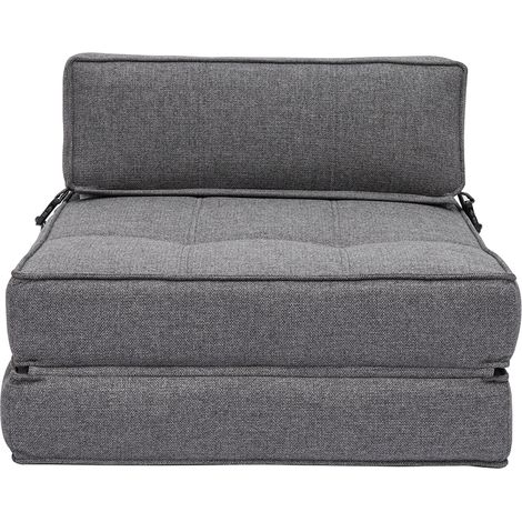 Sillón cama de 1 plaza de tela gris KATY (1/4)