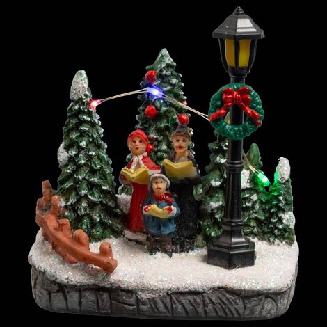 Village de Noël lumineux Scène de vie avec Personnages et sapins - Feeric Christmas (1/3)