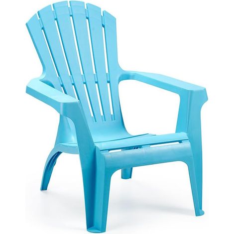 Sedia da Giardino Dolomiti con braccioli, Poltrona Impilabile in Plastica per Esterno, Disponibile in 5 Colori (Azzurro)
