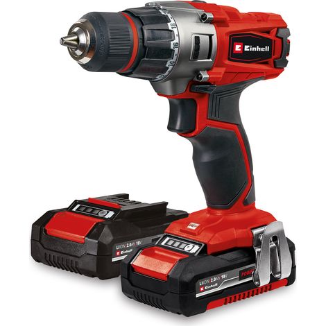 Einhell Perceuse Visseuse sans fil TE-CD 18/2 Li (2x2,0 Ah) PXC (18V, couple 44 Nm, Mandrin 10mm) Livré avec 2 Batteries 2,0Ah et un Chargeur (1/5)