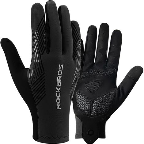 Gants de cyclisme à rembourrage intégral, taille XXL - Noirs (1/5)