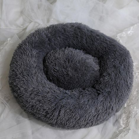 lit Pour Animaux 40 Cm Rond Donut Moelleux, Antidrapant Et Lavable - Chiens Et Chats Gris Clair Lit Pour Chiens Lit Pour Chats Canap Pour Chiens S (1/5)