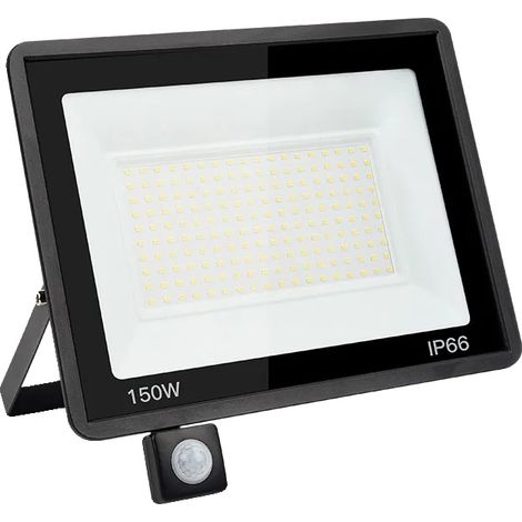 Projecteur, étanche IP66, économe en énergie, 150W Capteur de Mouvement, Blanc Froid(5500-7000K) (1/2)