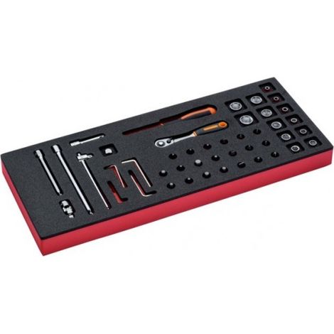 BAHCO - Jeu de cliquets et douilles 1/4", module mousse 1/3 Fit&Go - 45 pcs