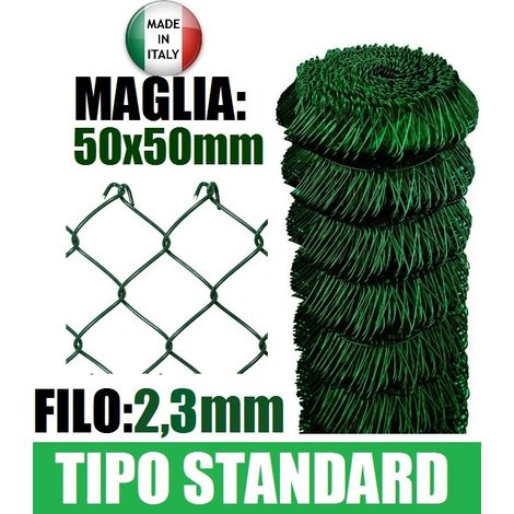 25mt-ROTOLO RETE METALLICA ZINCATA PLASTIFICATA "MAGLIA SCIOLTA"- TIPO STANDARD - H 100 cm