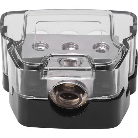 GARRYFIZH Bloc de distribution d'alimentation à 3 voies avec masse, répartiteur audio, entrée 0 AWG, 4 sorties, universel pour voiture