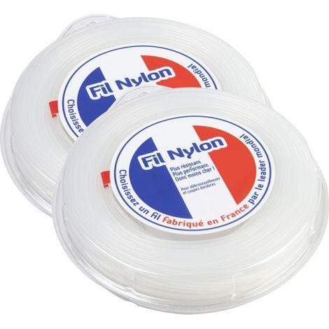 2 blisters fil débroussailleuse Rond 3 mm x 60 m Fil Nylon (1/5)
