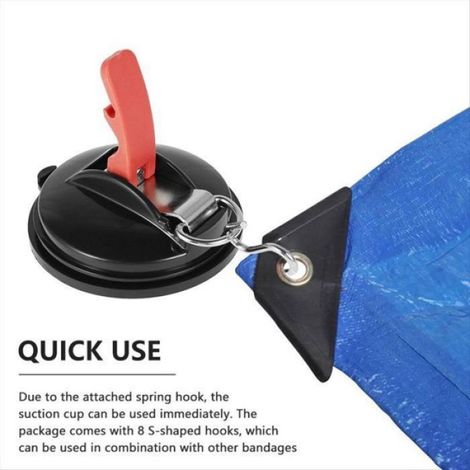 Tendeur D'Arrimage - Ventouse Multifonction Pour Fixation Sur Surface Lisse - Camping Voiture Fourgonnette - 4 Pièces (1/5)