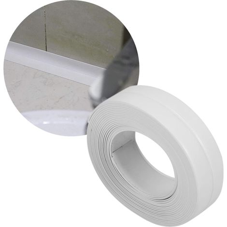 Bande adhésive imperméable et anti-moisissure pour lavabo, cuisine, salle de bain, toilettes, douche (22 mm x 3,2 m) - (1/5)
