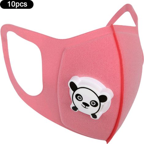 Lot de 10 cache-bouche épais en éponge pour enfants avec valve (rose) (1/5)