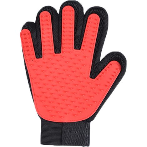 Tierhaarentfernungshandschuhe, rot, rechte Hand, 23 x 17 cm, 1 Stück, passend für Hunde- und Katzenhaarentfernungsbürsten (1/5)