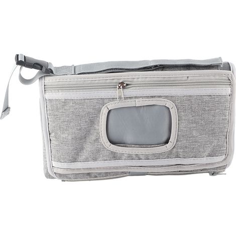 Coussin à langer pliable imperméable gris, grand espace, tapis à langer portable pour voyage en extérieur (1/5)
