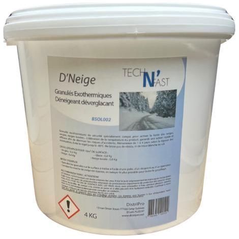 TECH N'FAST Sel de déneigement 4 kg - anti-verglas calcium, action rapide jusqu'à -50°C, non corrosif (1/2)