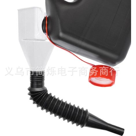 Motorcycle petrol filling funnel, foldable and telescopic, with portable and hands-free clamp. (1/5)