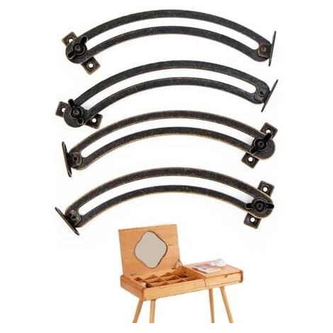 Charnière Soutien Couvercle Porte-ascenseur Support ,4 Pièces Vintage Courbé et Réglable Charniere Porte Placard pour Meuble, Armoire, Boîte à Jouets, Tatami, Couvertures (1/5)