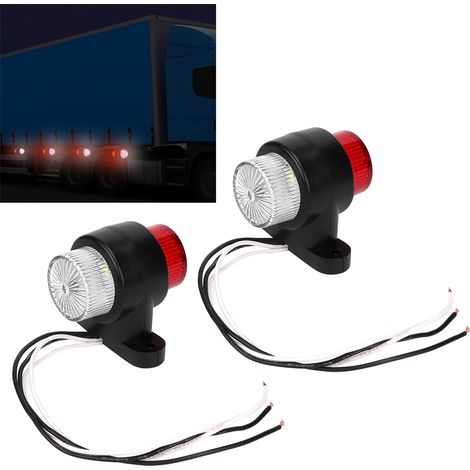 Lot de 2 feux de signalisation latéraux à 8 LED pour camions et remorques (10-30 V). (1/5)