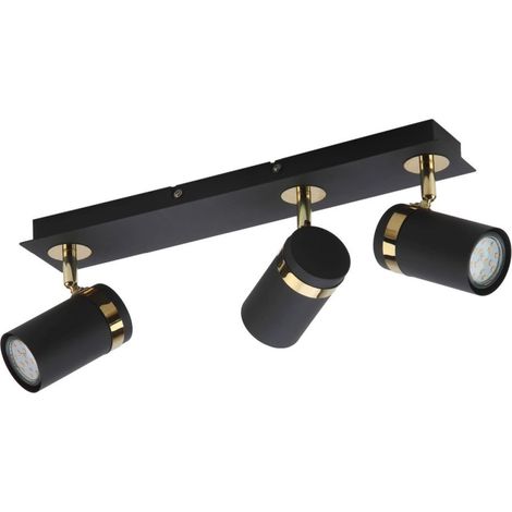 Italux Verano Barre de spots de plafond noir mat, chrome doré 3xGU10 (1/2)