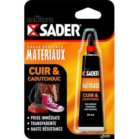 Transparenter Klebstoff für Leder und Gummi, 30ml, SADER