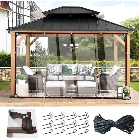 Bâche Transparente avec Oeillets & Corde Fixation 5m, Bache Protection Imperméable Transparent Extérieur 3×6m, Couvrir Étanche Plastique Anti-Déchirure Robuste pour Balcon, Pare-Vent, Meubles Jardin (1/5)