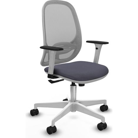 Chaise de bureau piqueras y crespo Cilanco blanc maille gris (1/2)