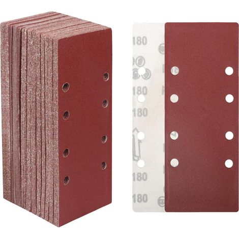 Schleifpapier 93x230 mm Körnung 180, 30 Stück, 8-Loch, für Holz & Metall (1/5)