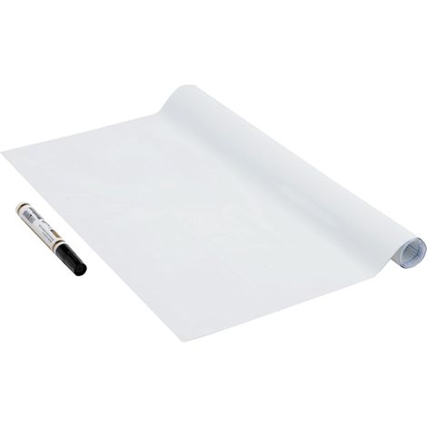 Venilia Lavagna Adesiva con pennarello, Bianca, 45cm x 1,5m, Spessore 150μ, Foglio di carta autoadesivo, PVC senza ftalati, Prodotto in UE (1/2)