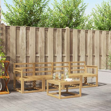 vidaXL Outdoor Sofa Set 5 pcs White Solid Acacia Wood (1/5)