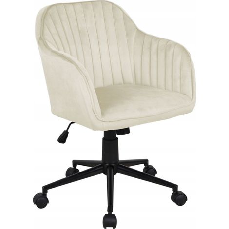 Poltrona girevole FB1-FX in velluto beige (1/3)