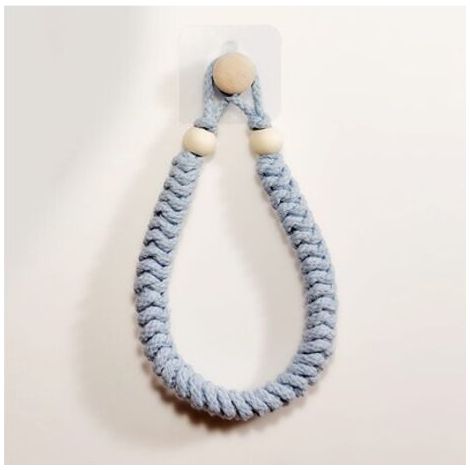 1 Stück Handtuchhalter (Hellgrau) aus Seil Toilettenpapierhalter Bad Rollenhalter Retro Juteseil Holz Handtuchhalter für Bad Küche (1/5)
