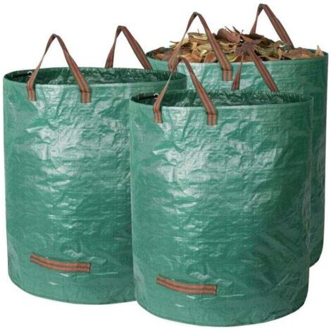 3x 272L Sac Dechets Verts de Jardin, Sac Jardinage Dechets avec Poignées, Autonome, Imperméable, Sac Jardin durable Résistant à la Corrosion (1/4)