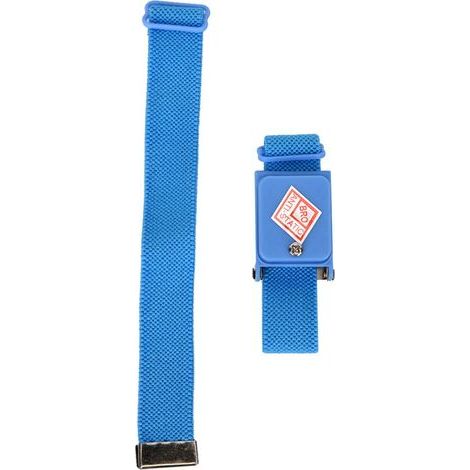 Ortviai Bracelet Anti-Statique Sans Fil pour Électronique – Bande de Poignet Bleue avec Fibres Conductrices, 1 pièce (1/3)