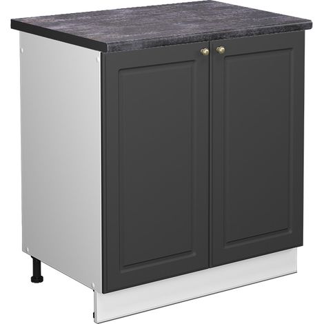 Mobile lavello cucina Fame-Line, Antracite-oro, 80 cm , PL Antracite, Vicco