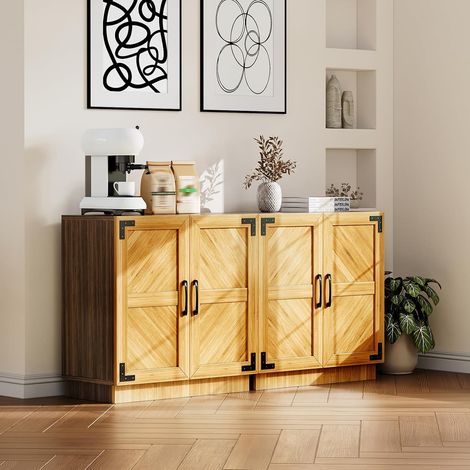 Buffet Moderne 80 cm, Meuble de Rangement avec Étagères Réglables, 2 Compartiments pour Cuisine, Salon et Entrée (1/5)