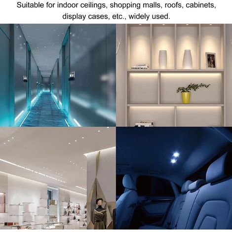 Mini foco LED empotrable de 15°, 1W, 80LM, 2 unidades, para vitrinas de joyería, 12V CC. (1/5)