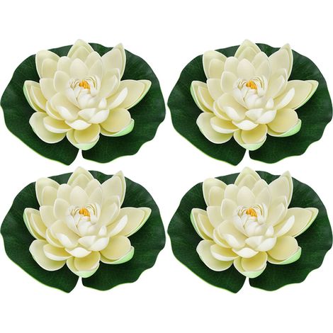 Fleur De Lotus Artificielle En Eva - Décoration Flottante Pour Aquarium Et Bassin Extérieur - Lot De 4 Pièces (1/5)