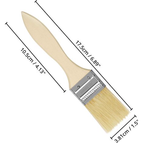 Lot de 24 - Pinceaux Peinture Mur Largeur Brosse 38 - 1 mm Taille Totale 17 - 5 cm - Pinceau Plat Peinture Pro Parfait Pour Sur Ecailles (1/5)