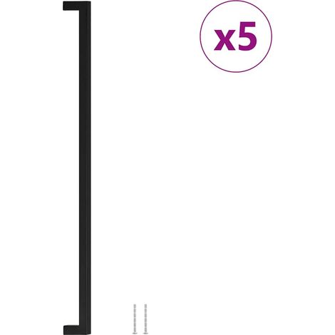 vidaXL Tiradores para armarios 5 uds acero inoxidable negro 480 mm (1/2)
