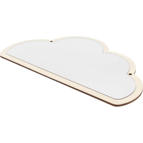Miroir de Maquillage Mural Design Simple Finition Chic en Acrylique Beige, Léger et pour Salle de Bain (1/5)