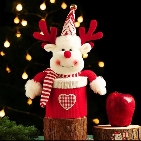 Pot À Bonbons De Noël - Contenant De Rangement Avec Couvercle - Boîte Cadeau Festive Pour Confiseries - Décoration De Table De Fête - 1 Pièce (1/5)