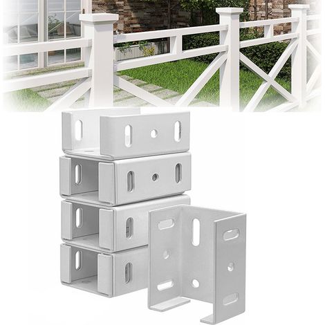 Support de clôture robuste en aluminium, connecteur de panneau de clôture en vinyle à poteau pour rails de 2,75 pouces. (1/5)