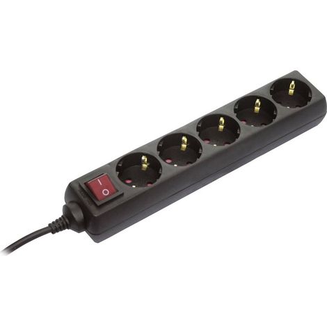 AS Schwabe 35012 Multipresa con interruttore Nero Schuko 1 pz.
