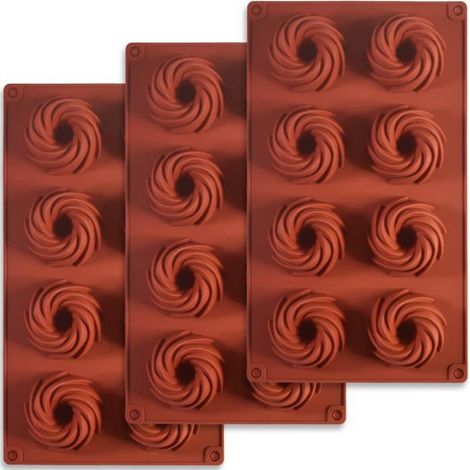 BelleRise - Ensemble de 3 moules en silicone pour chocolats, bonbons, puddings et biscuits. (1/5)