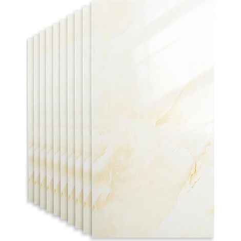 Lot de 10 autocollants pour carrelage de cuisine et armoires de salle de bain, imperméables, 60 x 30 cm, motif rocher (1/5)